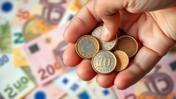 Euro coins and banknotes representing financial evidence for Bali Einreise Gehaltsnachweise.