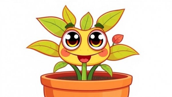 Colorful Nintendo Plauderblume cartoon character in a pot.