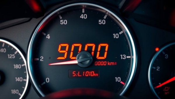 Digital car odometer showing 400000 km, highlighting langlebigste Autos.