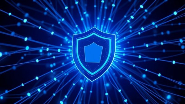 Futuristic digital shield symbolizing Firewall-Tuning Windows schneller.