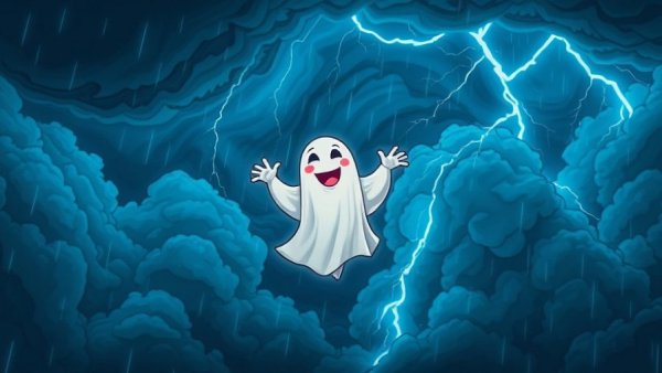 Spectre Cloud-Systeme angreift: Ghost in stormy clouds.