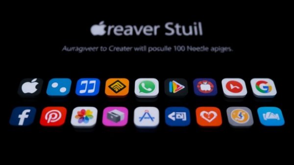 Apple Creator Studio Datenschutz apps with stylish icons on black.