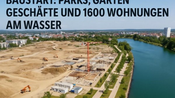 Baustart: Parks, Gärten, Geschäfte und 1600 Wohnungen am Wasser
