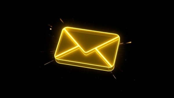 Glowing email icon representing rechtswidrige Behördenanfragen an E-Mail-Anbieter.