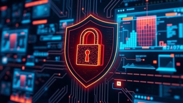 Cybersecurity threats visualized with padlock and fragmented data; Sicherheitsrisiken beim Client-Side-Scanning.