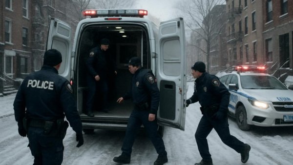 Police operation during winter in Kiel Gaarden.