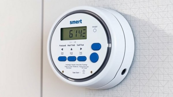 Zwangseinbau vernetzter Stromzähler: Close-up of a smart meter on wall.