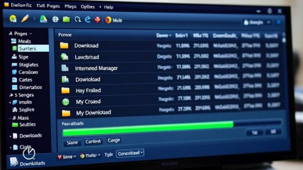 Internet Download Manager interface with download progress bar.