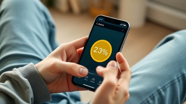 Smartphone with financial app and '2 Jahre' term highlight, Festgeld mit 2 Jahre Laufzeit.