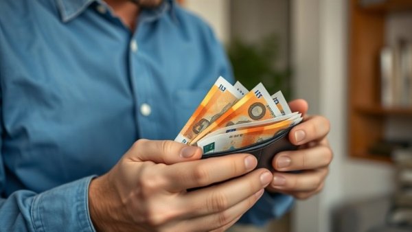 Bargeldnutzung in Deutschland: Euros in a wallet.