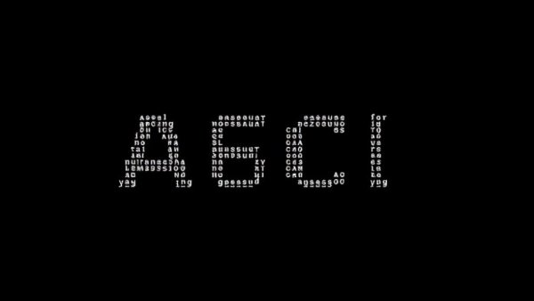 Minimalist ASCII art representing geometric text design.