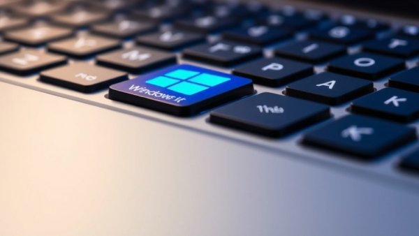 Windows 11 26H2 Update key on keyboard, close-up photo.