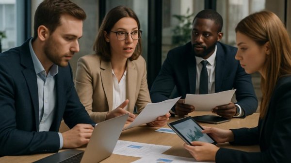 Rechtliche Anforderungen bei der Gesprächstranskription in a business meeting setting.