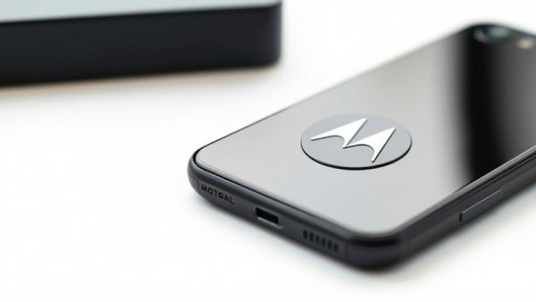 Motorola Graphene OS smartphone with logo.