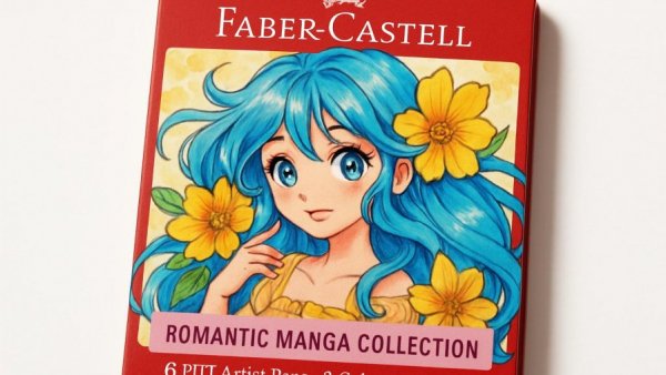 Faber-Castell Romantic Manga Collection set with vibrant illustration.