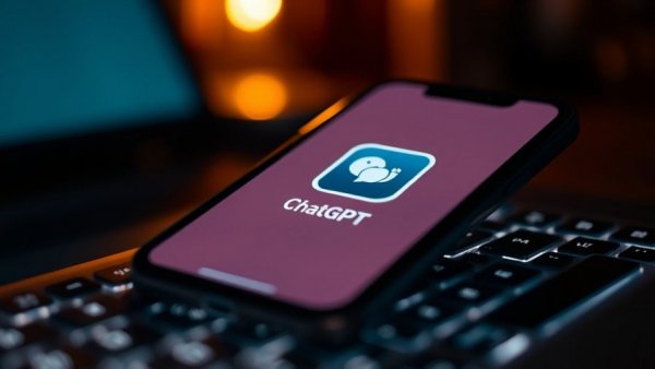 GPT-5.3 Instant - ChatGPT app icon on smartphone keyboard.