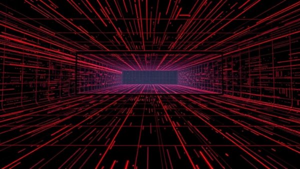 Abstract grid representation of targeted advertising and government surveillance.