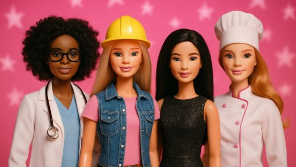 Barbie Dream Team featuring diverse professions and styles.