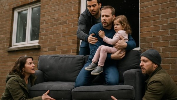 Sofa in Brand: Nachbarn retten Vater und seine kleine Tochter