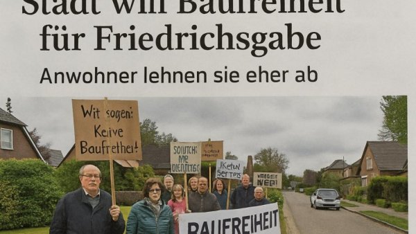 Stadt will Baufreiheit für Friedrichsgabe – Anwohner lehnen sie eher ab
