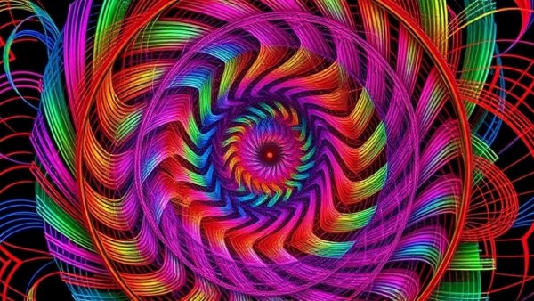 Colorful fractal pattern vibrant design, Gesichtserkennung Technologien.