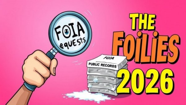 Foilies 2026 cartoon illustration with magnifying glass and frozen records.