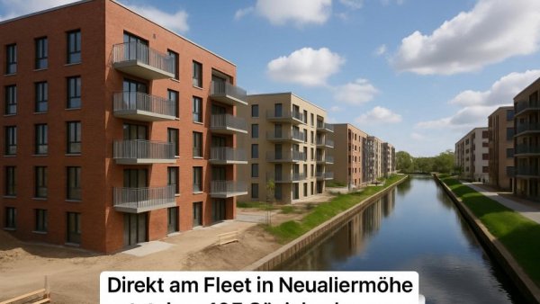 Direkt am Fleet in Neuallermöhe entstehen 105 Sozialwohnungen