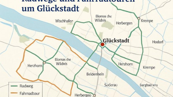Radwege und Fahrradtouren um Glückstadt 