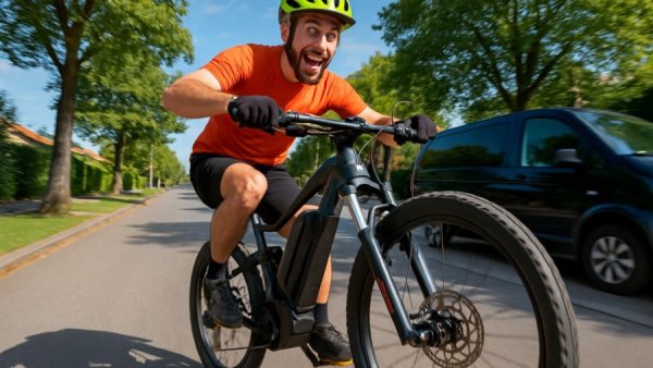 Man performing wheelie on KAISDA K2C E-Bike in suburban street.