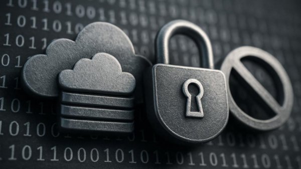 Intricate security symbols depicting 'Verbot wegen sensibler Mitarbeiterdaten'.