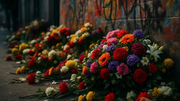 Memorial flowers and candles, Tatverdächtiger nach Tod eines 15-Jährigen