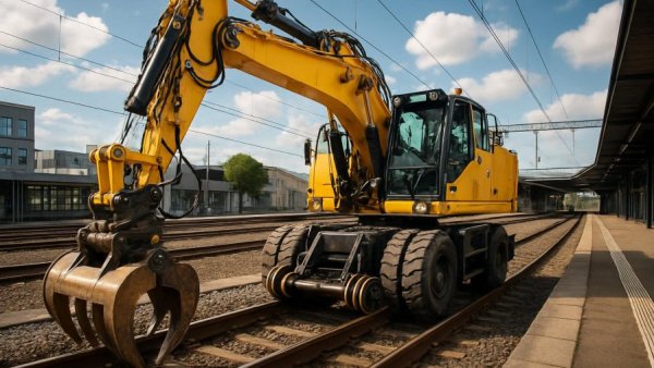 Industrial machinery at Bahn Streckensanierungen site.