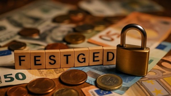 Festgeld offers with secure deposits in Germany concept image.