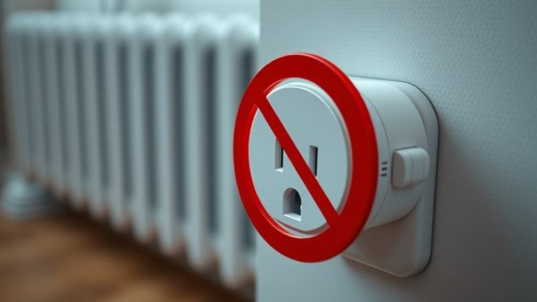 Smart plug safety with phone app and radiator, sichere Anwendung smarter Steckdosen.