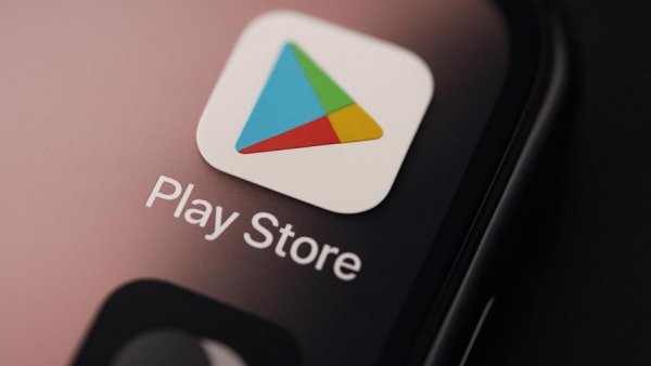 Close-up of Google Play Store icon with focus on Android apps.