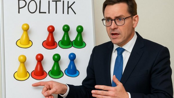 Politiker erklärt Politik mit „Mensch ärgere dich nicht“-Figuren