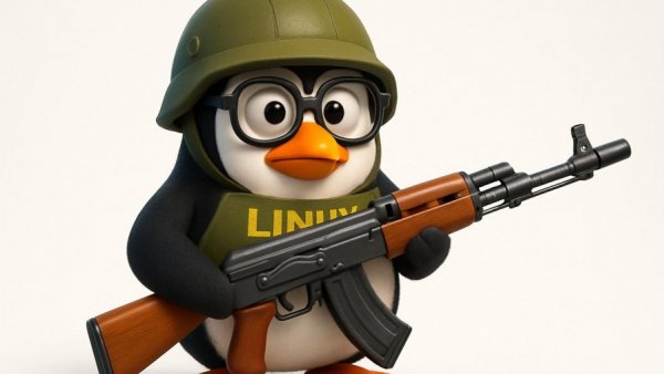 Cartoon penguin soldier related to bösartige Domains aufdecken.