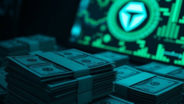 Palantir logo on US dollar bills symbolizing Investitionen in Palantir.