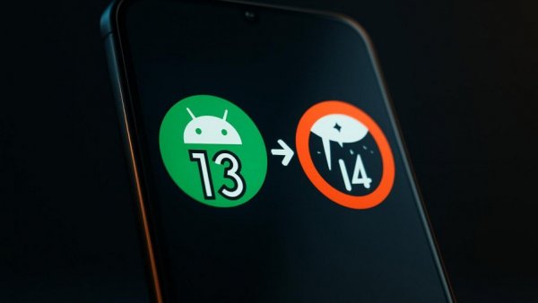 Android Downgrades verhindern: Smartphone with version transition