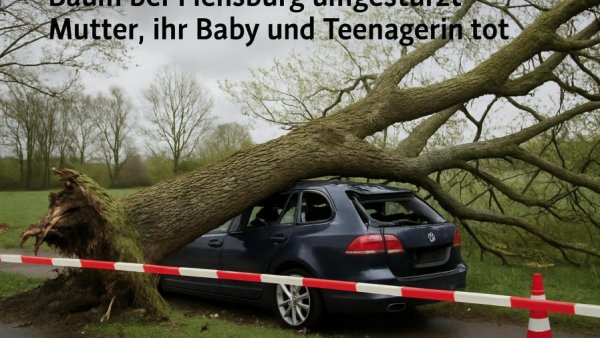 Baum bei Flensburg umgestürzt: Mutter, ihr Baby und Teenagerin tot