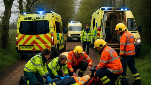 Emergency response at tragic accident in Satrup on Easter Sunday.