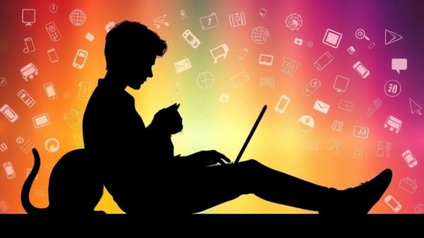 Conceptual art of a person using technology at home, illustrating foreign router ban impact.