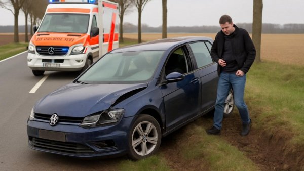 Leichtsinniges Überholmanöver endet im Graben: VW-Fahrer verletzt
