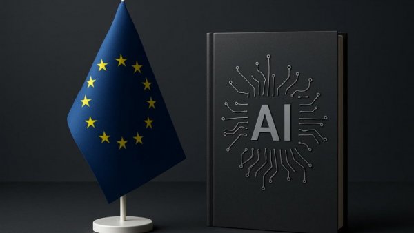 Digital Omnibus on AI featured with EU flag and AI book cover.