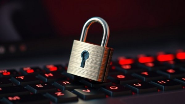 AI in cybersecurity: open padlock on keyboard depicts a vulnerability.