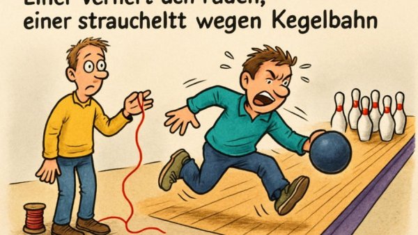 Einer verliert den Faden, einer strauchelt wegen Kegelbahn