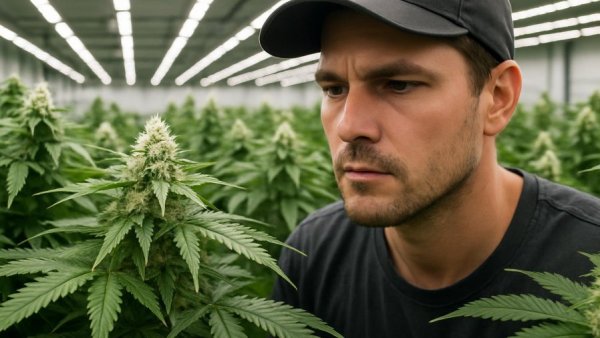 Cannabis plants in an indoor farm in Traventhal.