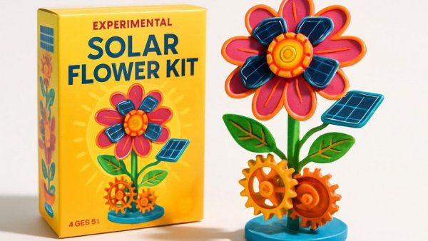 Colorful Solar-Flower Experimentierset packaging with vibrant flower design.
