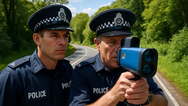 Police monitoring traffic during Blitzermarathon in Stormarn.