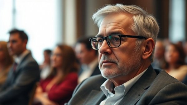 Thoughtful middle-aged man at formal event, Menschenrechtslage in Deutschland.